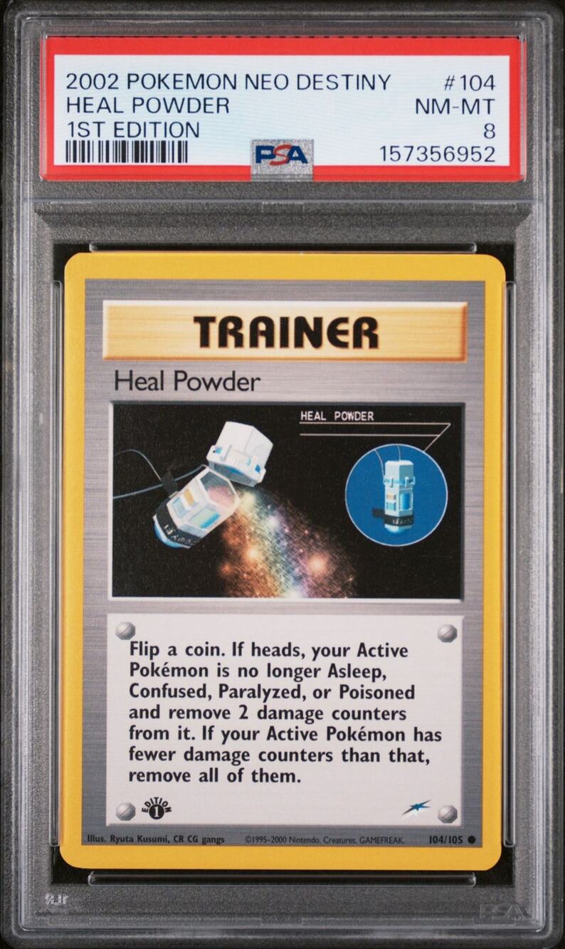 PSA 8 NM-MT Heal Powder 1st Edition 104/105 Pokémon Neo Destiny Graded Card